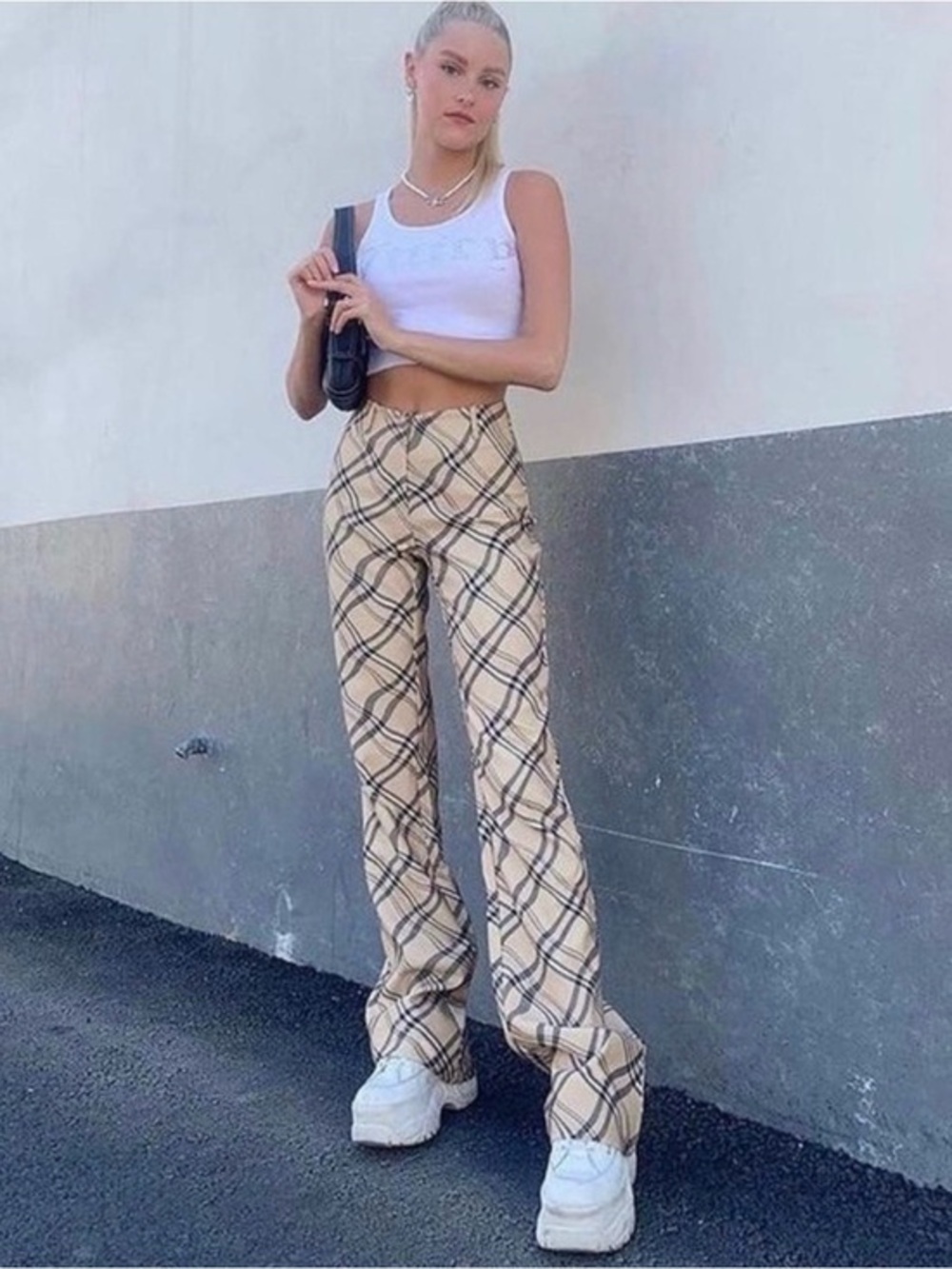 I.AM.GIA Carmel Pant in Tan Check Small